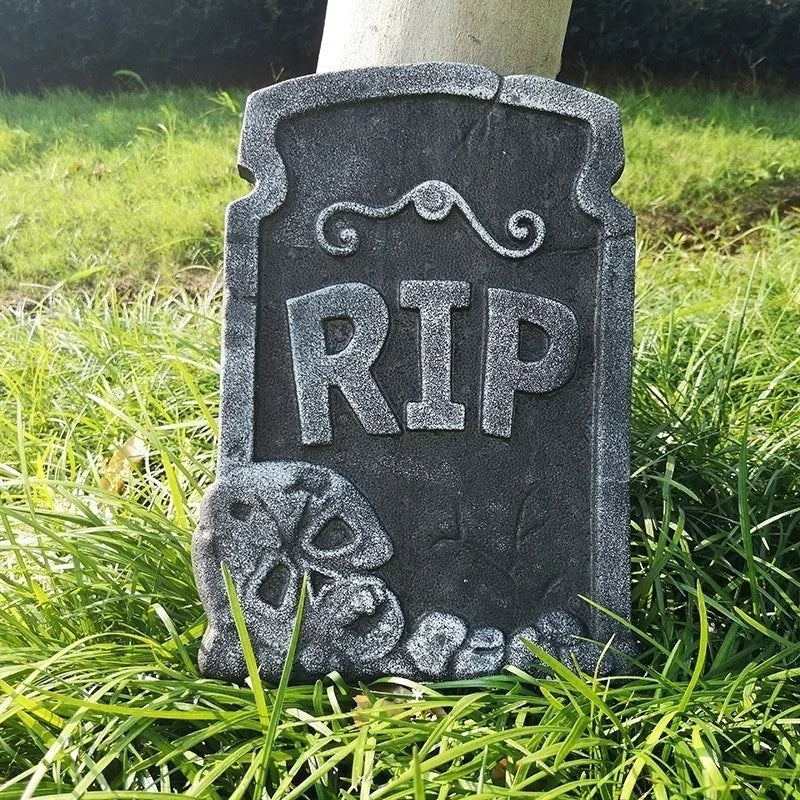 Halloween Foam Tombstone Decoration Haunted House RIP Stone Grisly Props Party Decor Skeleton Tombstone Yard Decoration - YourGiftIdeasUK