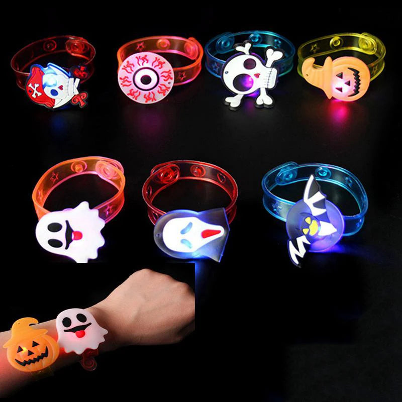 5-10-20PCS Glowing Pumpkin Ghost Bracelet Rings Kids - YourGiftIdeasUK