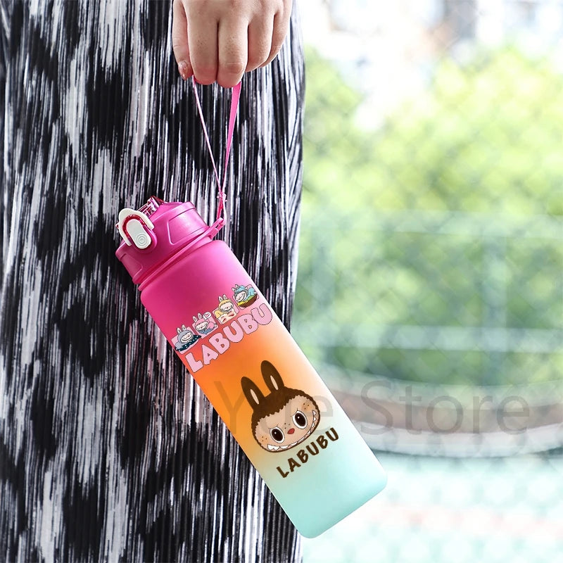 750Ml Cartoon Printed Large Capacity Water Bottle Teenger Student Drinking Portable Cartoon Outdoor Sport Water Cup Kid Gift