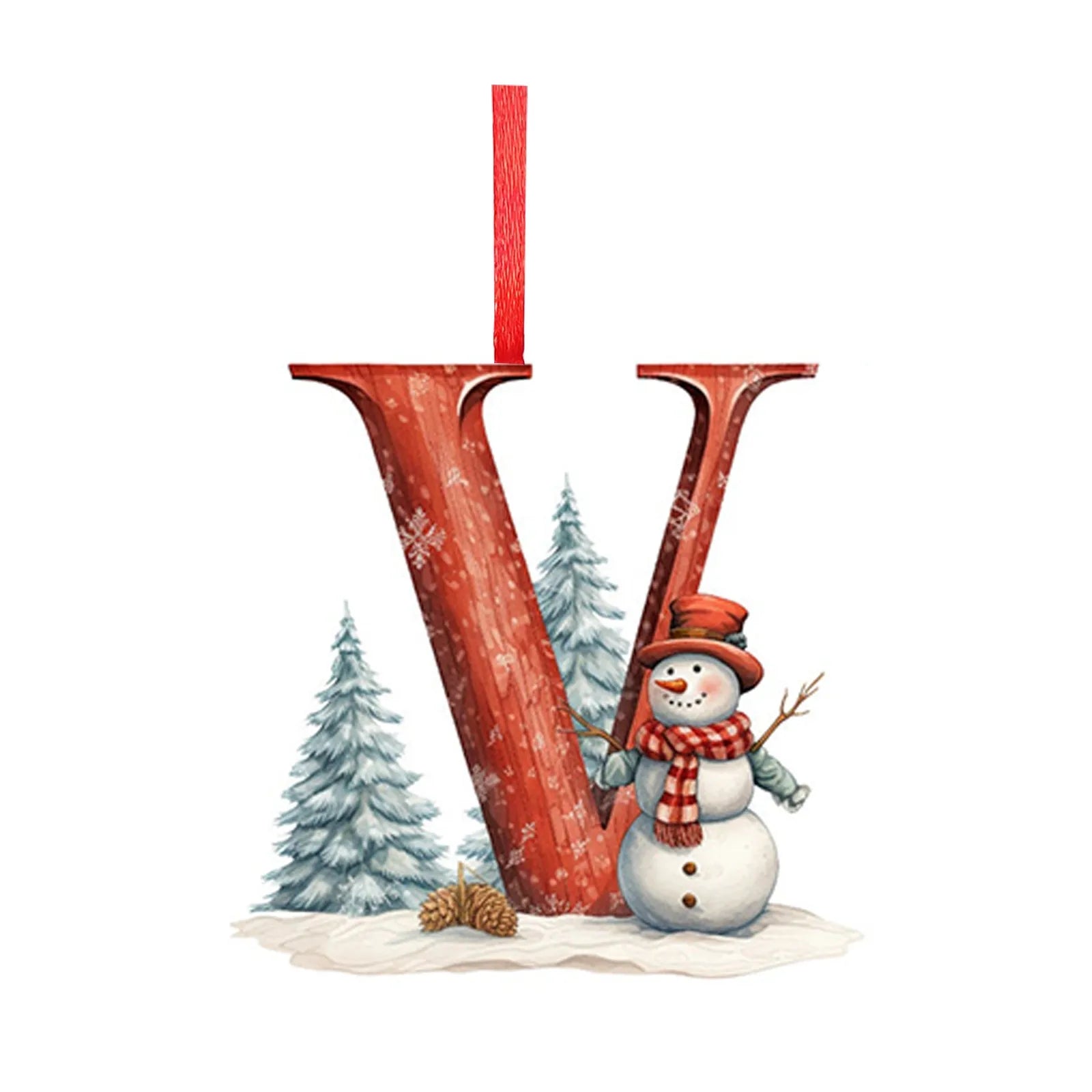 New Christmas Tree Decoration 2D Letter Pendant Acrylic 26 Letter Pendant Hanging Christmas Tree Ornament Accessories navidad - YourGiftIdeasUK