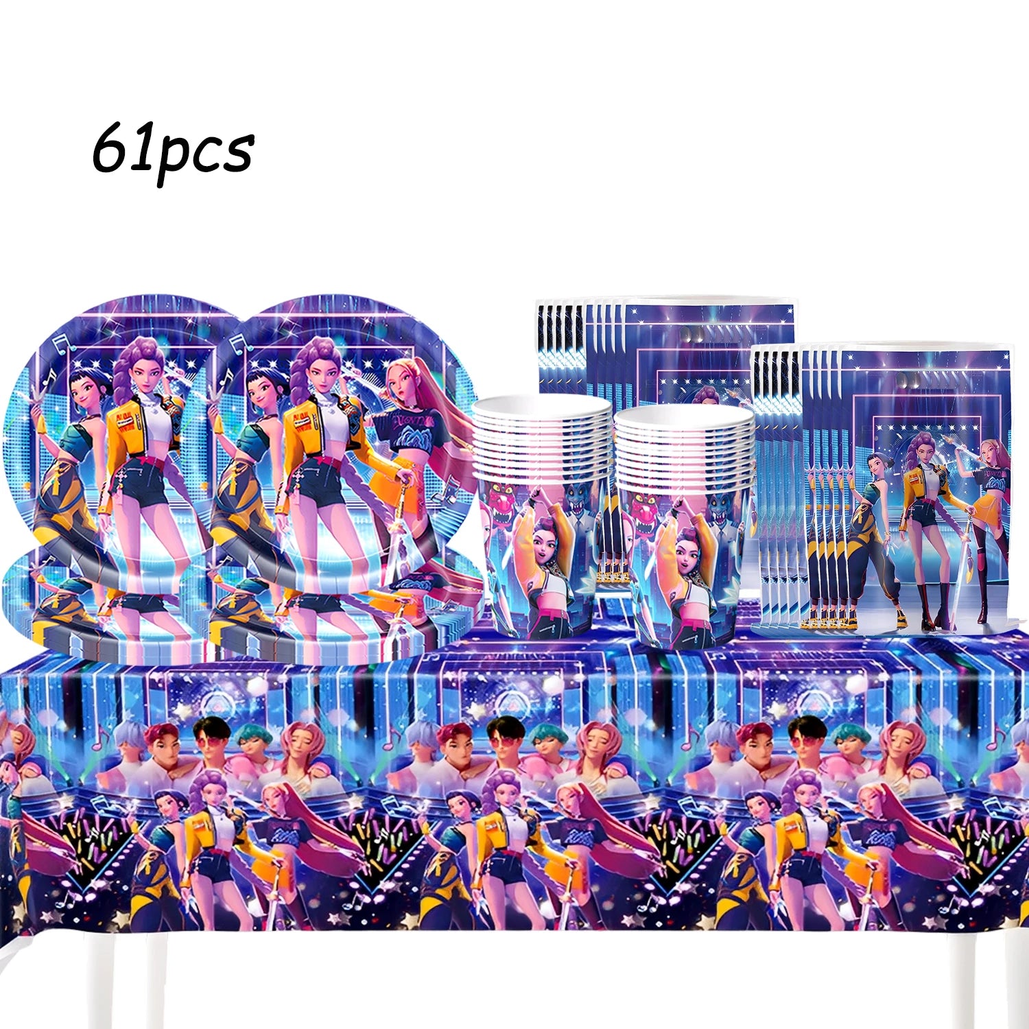k pop demon hunters Theme Birthday Party Decorations Tableware Cup Plate  Gift bag paper Straw for Girls Baby Shower Supplies - YourGiftIdeasUK