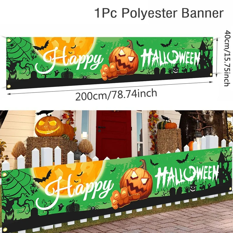 Ghost Halloween Pumpkin Banner - YourGiftIdeasUK