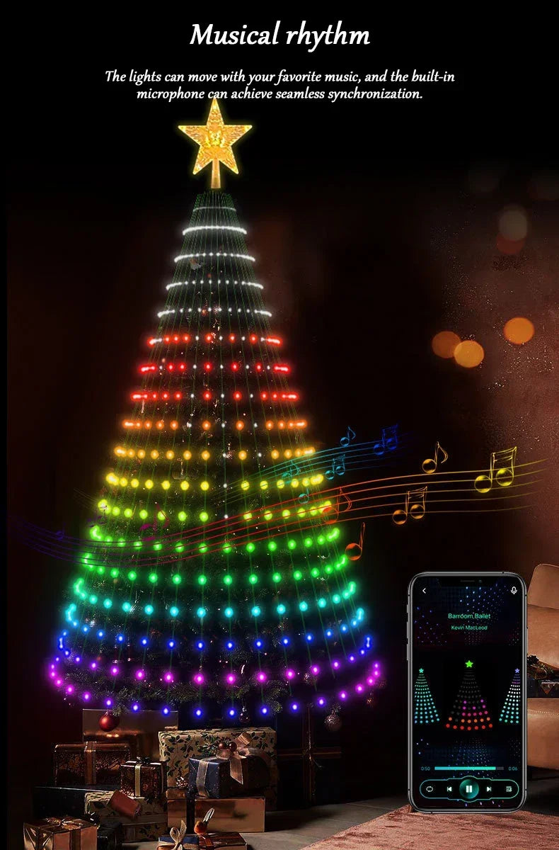 2.1M LED Christmas Tree Decorative Light Lntelligent IDeal LED APP Application Control DIY Lmage Light String for Quick Shipping - YourGiftIdeasUK