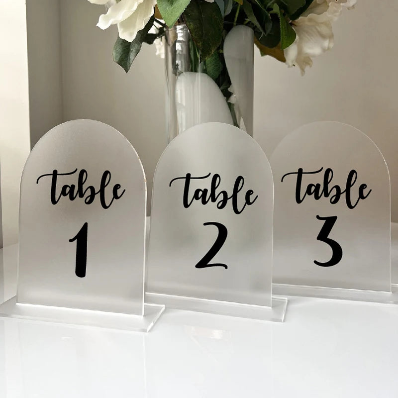 Wedding Party Table Number Decals , Removable Waterproof Table Vinyl Sticker Decal for Wedding Glass & Bottle &Board Decoration