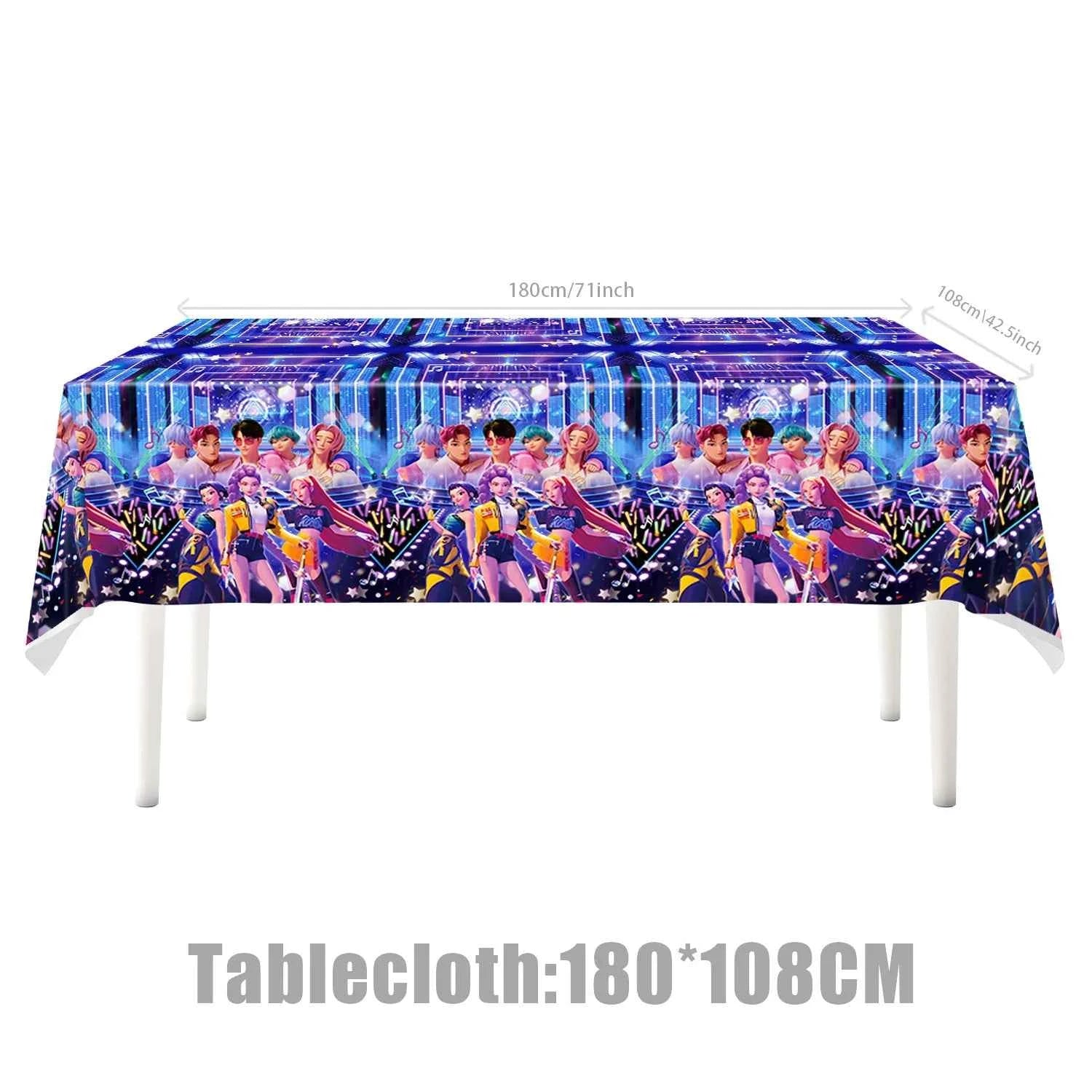 k pop demon hunters Theme Birthday Party Decorations Tableware Cup Plate  Gift bag paper Straw for Girls Baby Shower Supplies