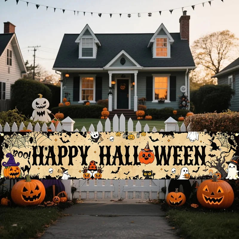 Ghost Halloween Pumpkin Banner - YourGiftIdeasUK