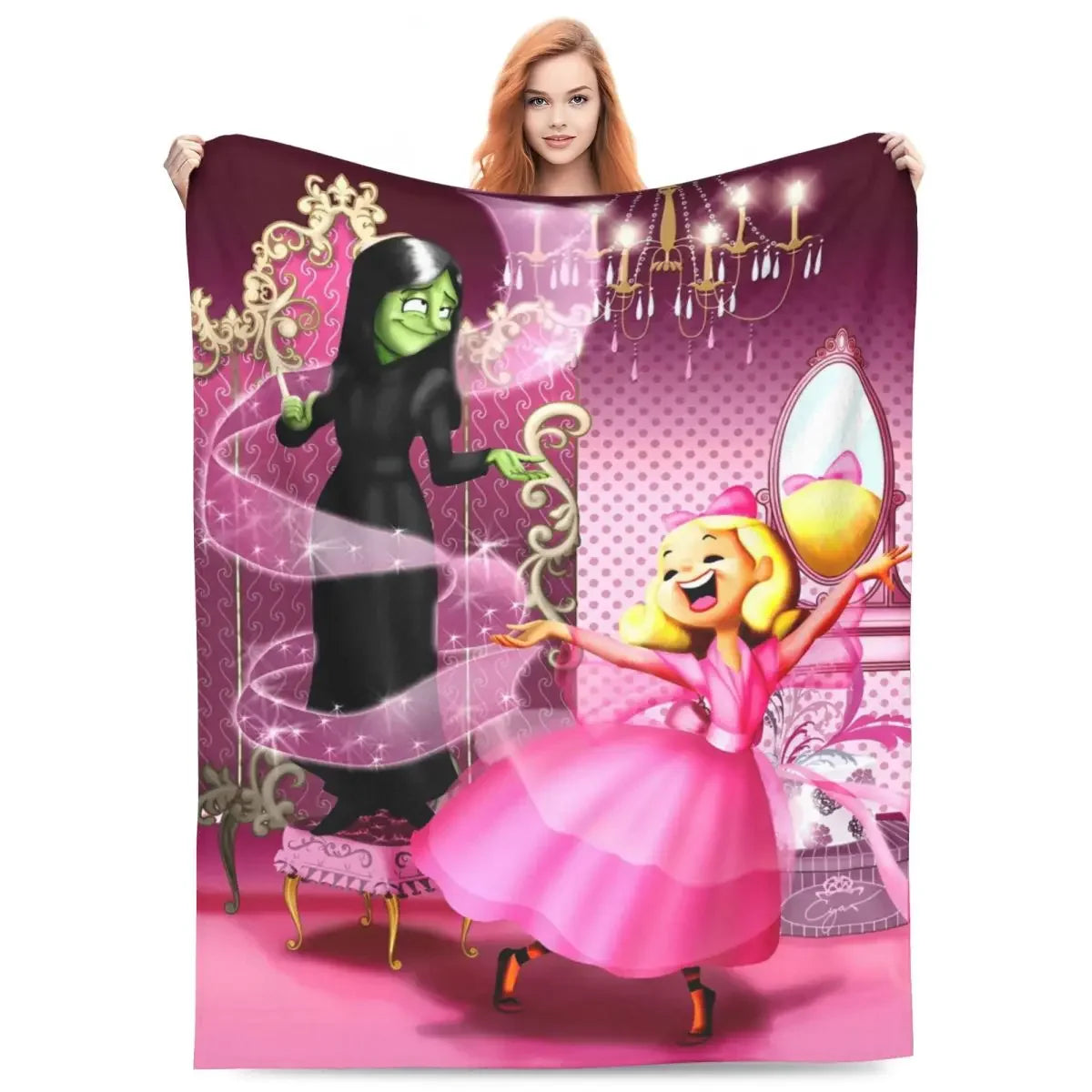 Soft Blanket Travel Wicked Elphaba & Glinda Tonal Throw Blanket Magic Movie Flannel Bedspread For Bedroom Aesthetic Bed Cover - YourGiftIdeasUK