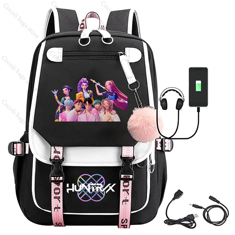 2025 KPop Demon Hunters Print Backpack Large Capacity School Bag Student Bag School Backpack Girls' School Backpack