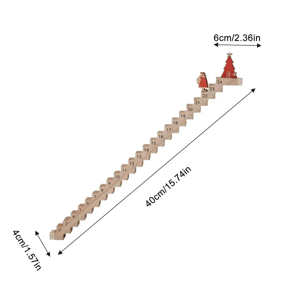 Santa Claus Countdown Calendar Wood Stairs Climbing Santa Christmas Advent Calendar Creative Wooden Xmas Countdown Decorations - YourGiftIdeasUK