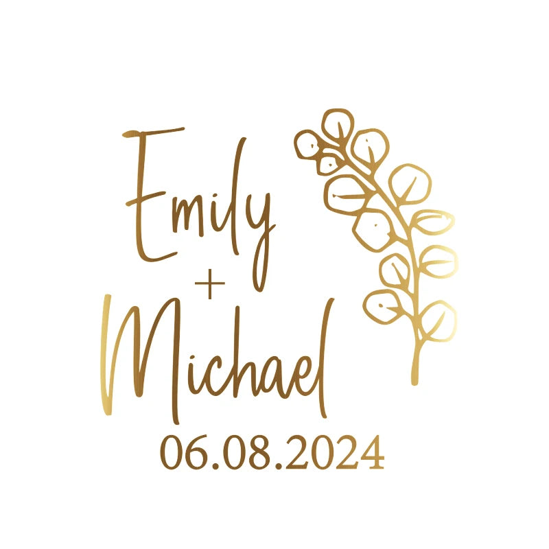 Custom 50pcs Round Gold Foil Clear Label Stickers Wedding Party Envelope Gift Bag Candles Box Pack Cookie Thank You Stickers