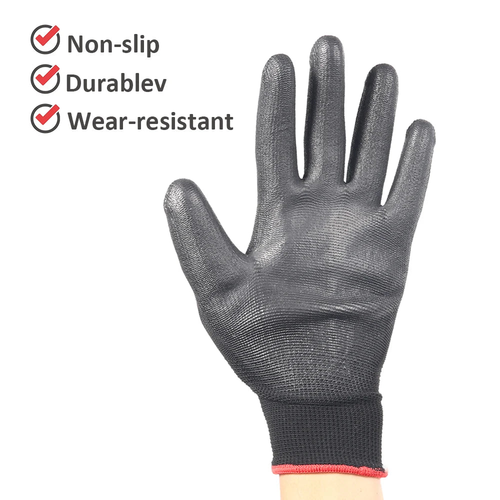 Nitrile safety coated work gloves PU and palm coated gloves safety gloves are suitable for construction and maintenance vehicles