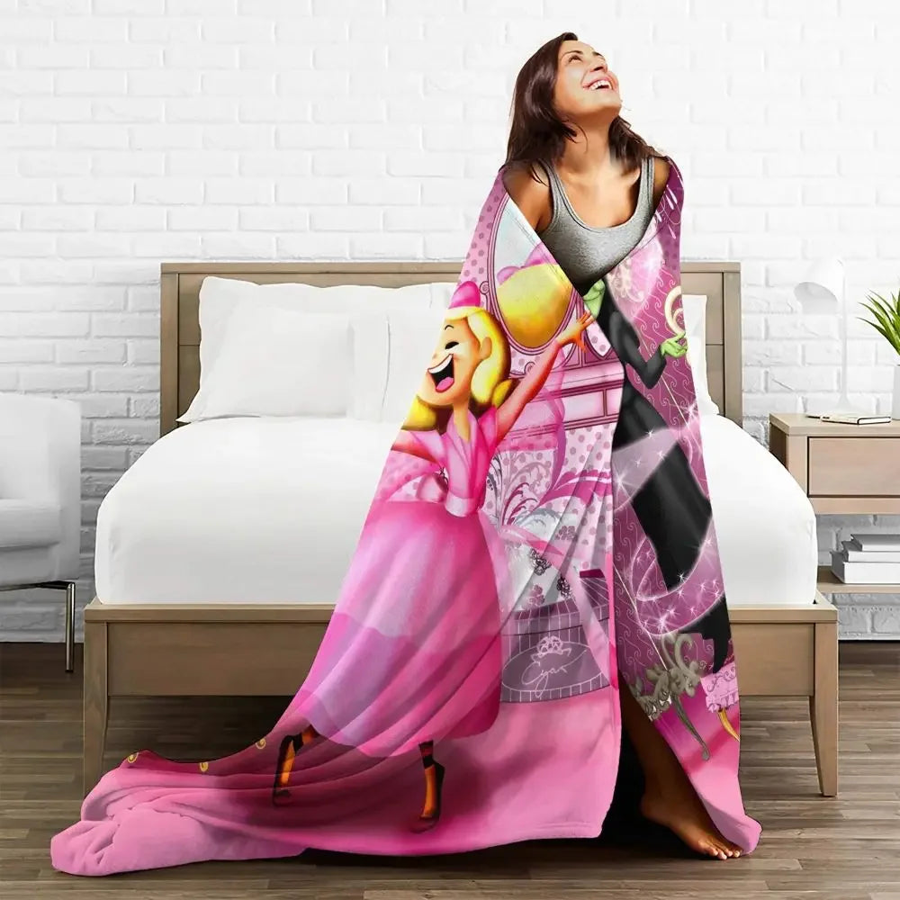 Soft Blanket Travel Wicked Elphaba & Glinda Tonal Throw Blanket Magic Movie Flannel Bedspread For Bedroom Aesthetic Bed Cover - YourGiftIdeasUK