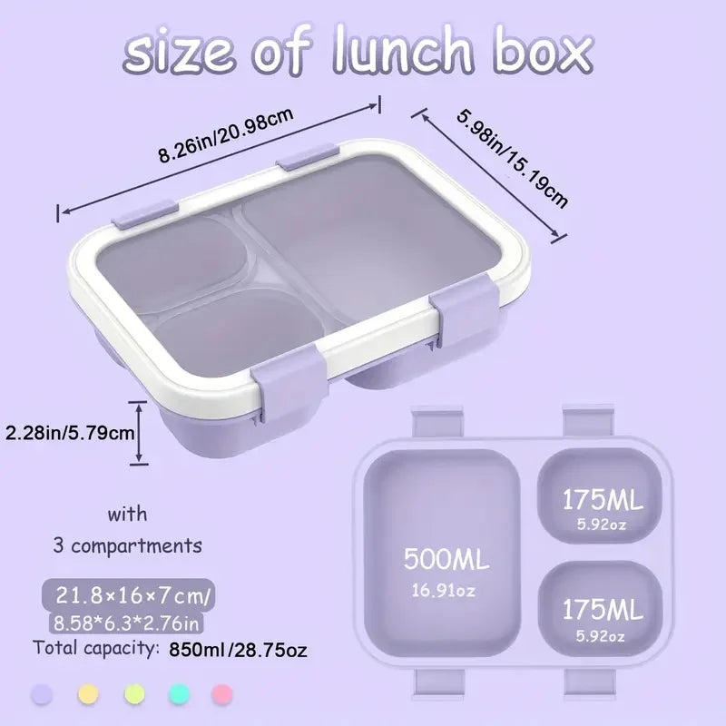 Bento Box Leakproof Lunch Food Storage with Stackable Design Carry Handles Office School for Kitchen Restaurant Use Lunch Box