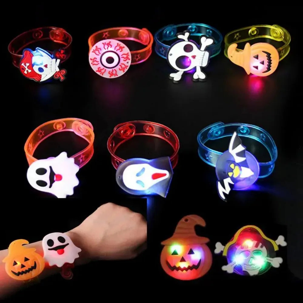 12-36Pcs Glowing Halloween Bracelets Rings Children - YourGiftIdeasUK