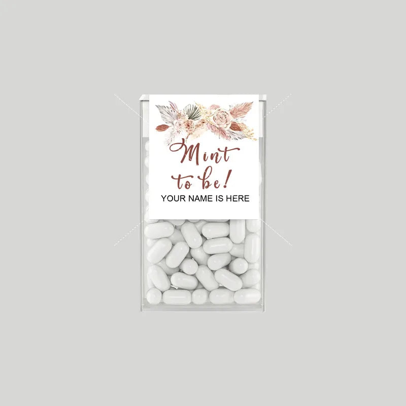 Mint to Be Labels Wedding Favors Custom Candy Box Stickers Personalized Bridal Shower Engagement Party Wedding Favors for guests
