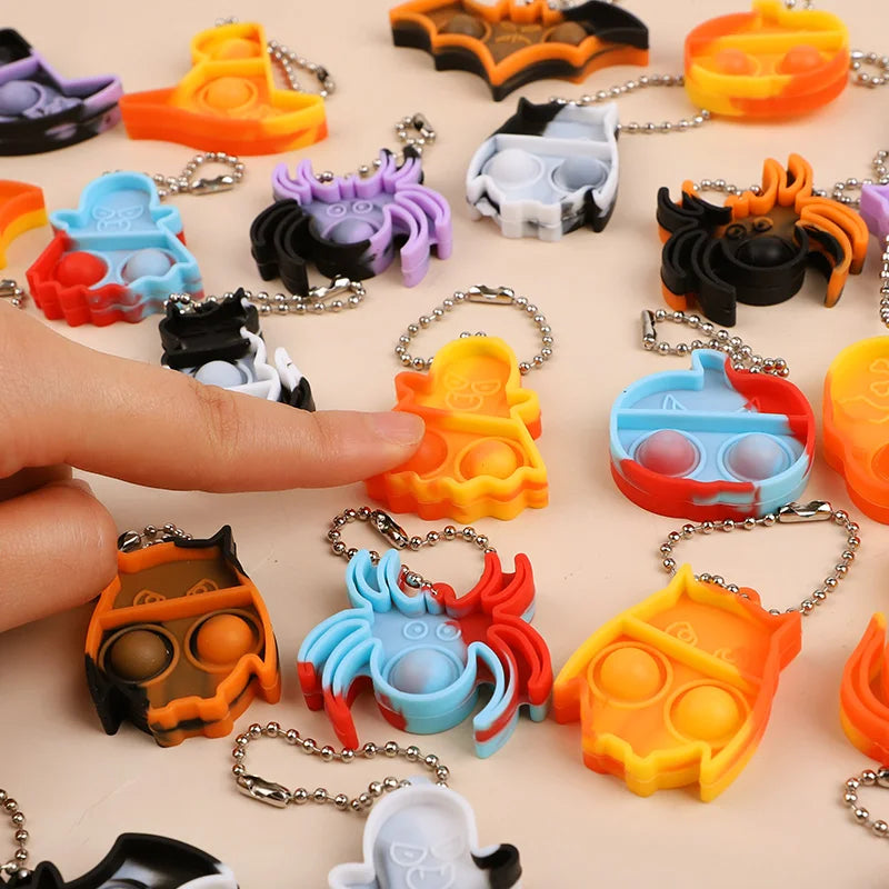 10-20-30Pcs Halloween Mini Pop Keychain Fidget Toys - YourGiftIdeasUK
