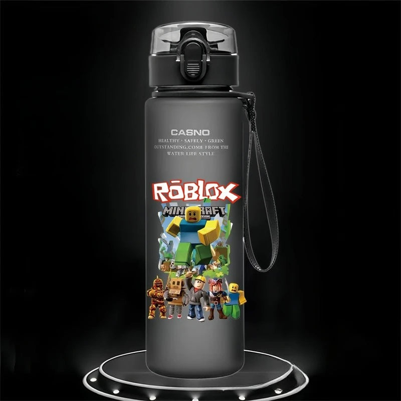 560ml Game Roblox Anime Student Children's Cartoon Casual Sports Water Cup Plastic Frosted Cups Student Daily Necessities Gifts