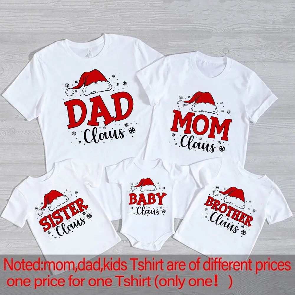 Family Christmas Matching Clothes Shirt Xmas Family Togrther Outfit Holiday Tee Festive Mom Dad Kids Baby Matching Tops Romper