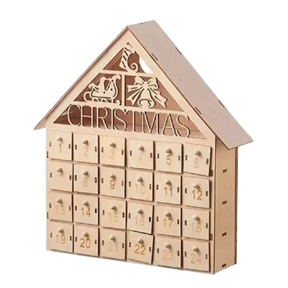 Christmas Advent Calendar 24 Days Countdown Decoration Reusable Detachable Wooden Tabletop Christmas Decoration - YourGiftIdeasUK