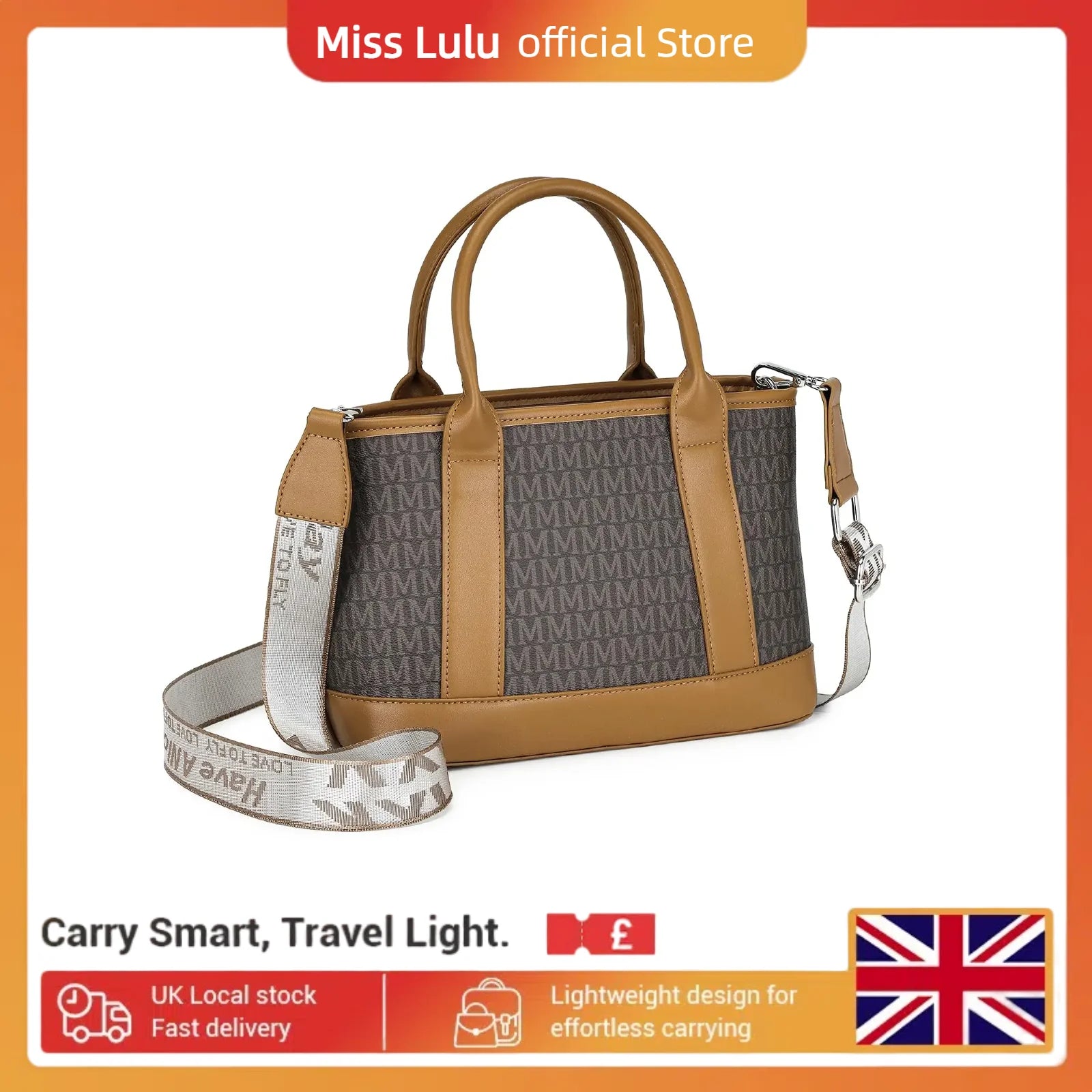 Miss Lulu Women's Medium Shoulder Bag - PU Leather Tote with Multiple Compartments, Stylish & Spacious