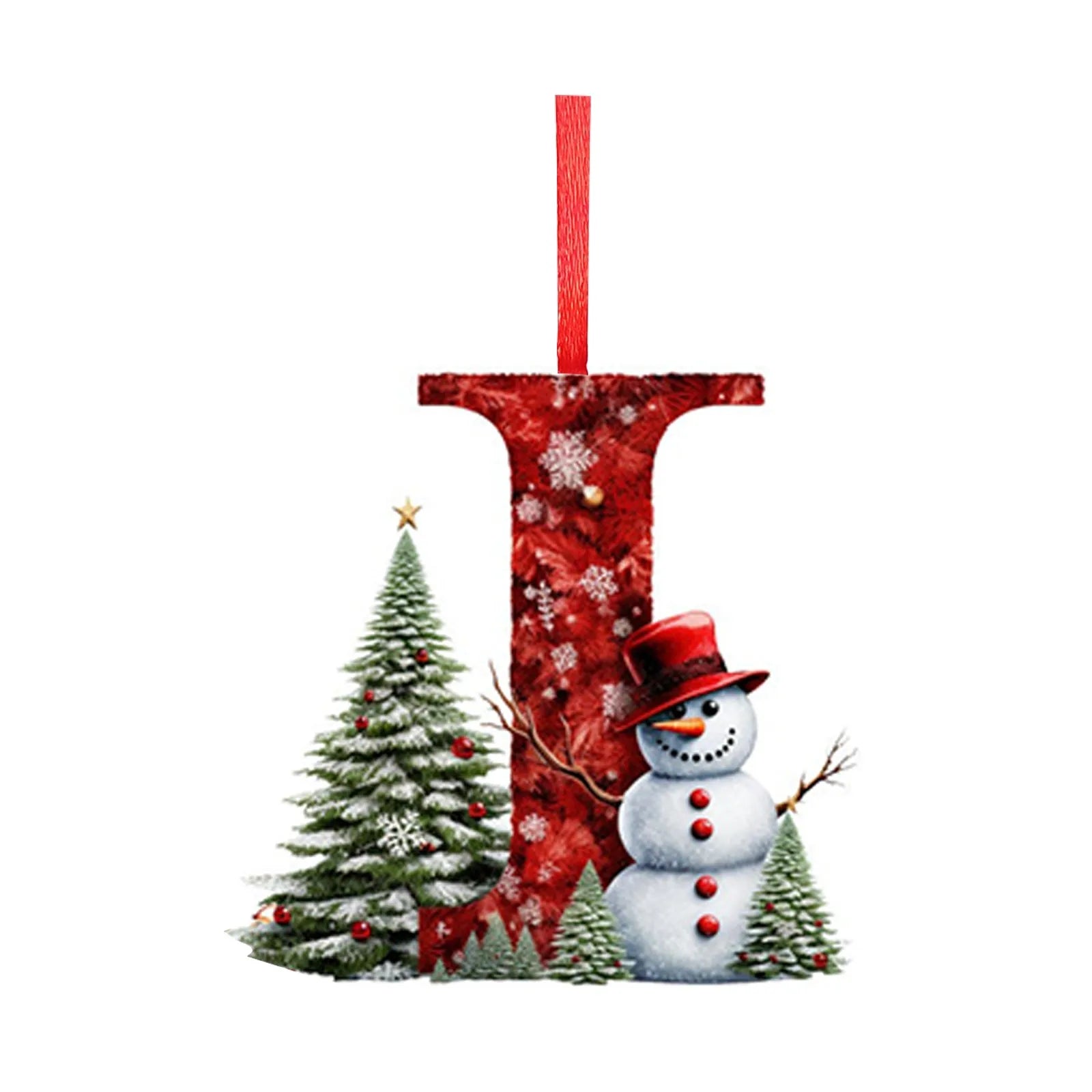New Christmas Tree Decoration 2D Letter Pendant Acrylic 26 Letter Pendant Hanging Christmas Tree Ornament Accessories navidad - YourGiftIdeasUK