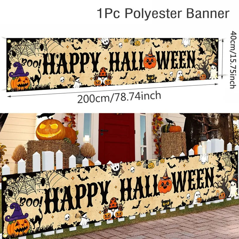 Ghost Halloween Pumpkin Banner - YourGiftIdeasUK