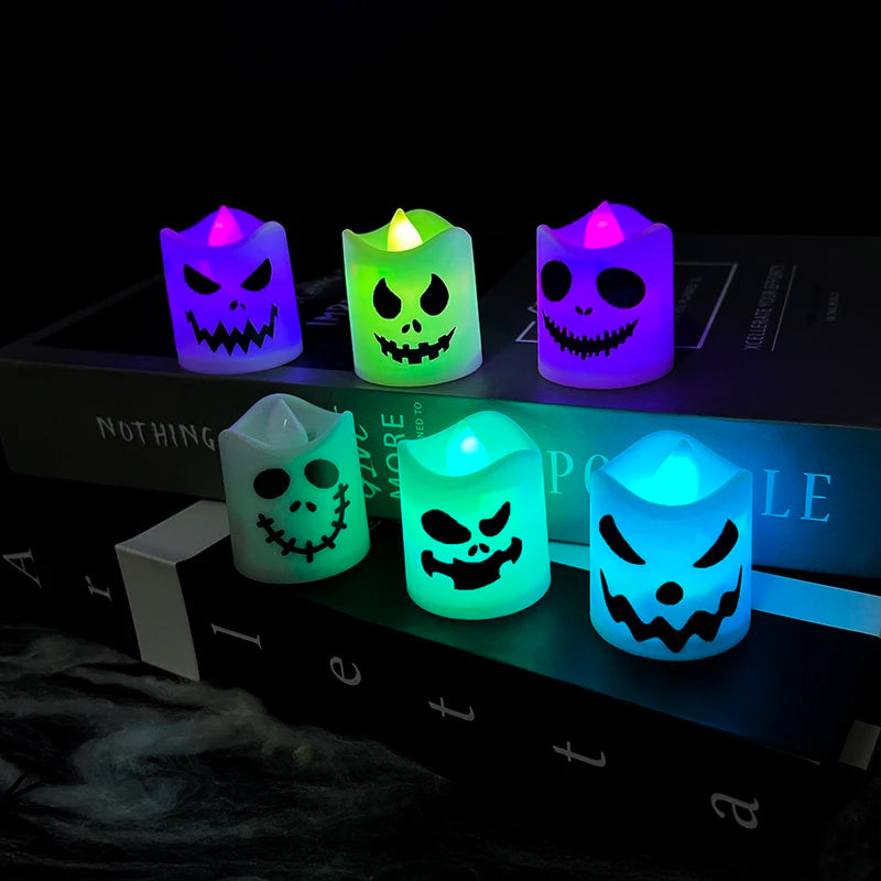 6pcs Halloween Led Ghost Pumpkin Candle Light - YourGiftIdeasUK