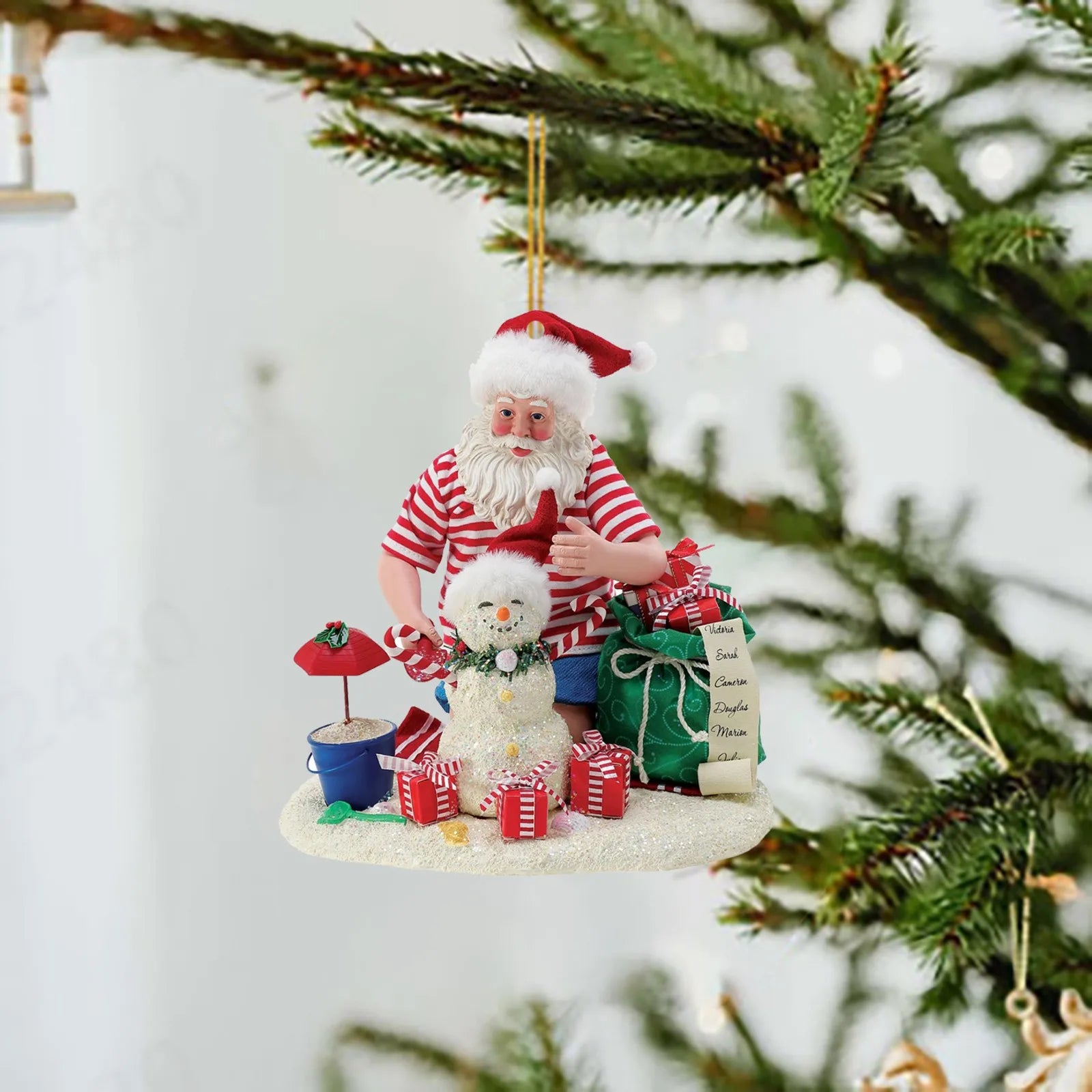 Christmas Tree Decor Pendant 2D Acrylic Santa Claus's Daily Life Home Holiday Pendant Christmas Ornaments Navidad New Year 2025 - YourGiftIdeasUK