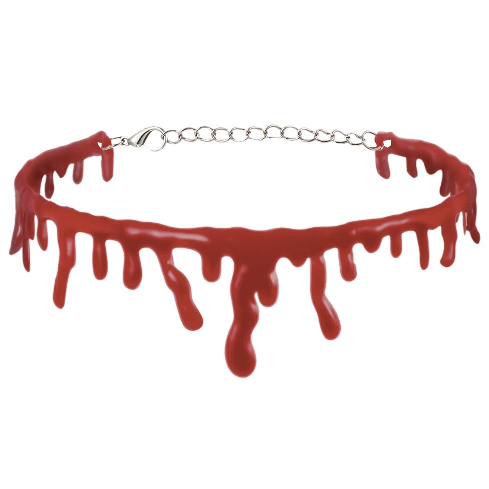 Halloween Decoration Bloody Necklace Horror Dripping Blood - YourGiftIdeasUK