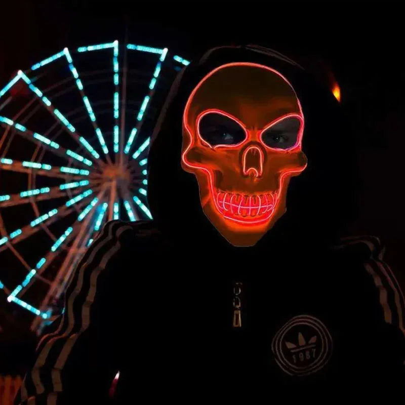 Halloween Horror Skull Mask LED Cold Light Mask - YourGiftIdeasUK
