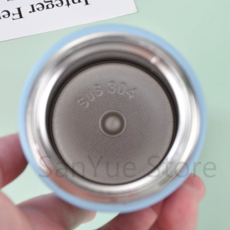 400Ml Water Bottle Cartoon Printed Thermos Cup Pocket Stainless Steel Thermal Coffee Mug Vacuum Insulated Flask Cup Kid Gift