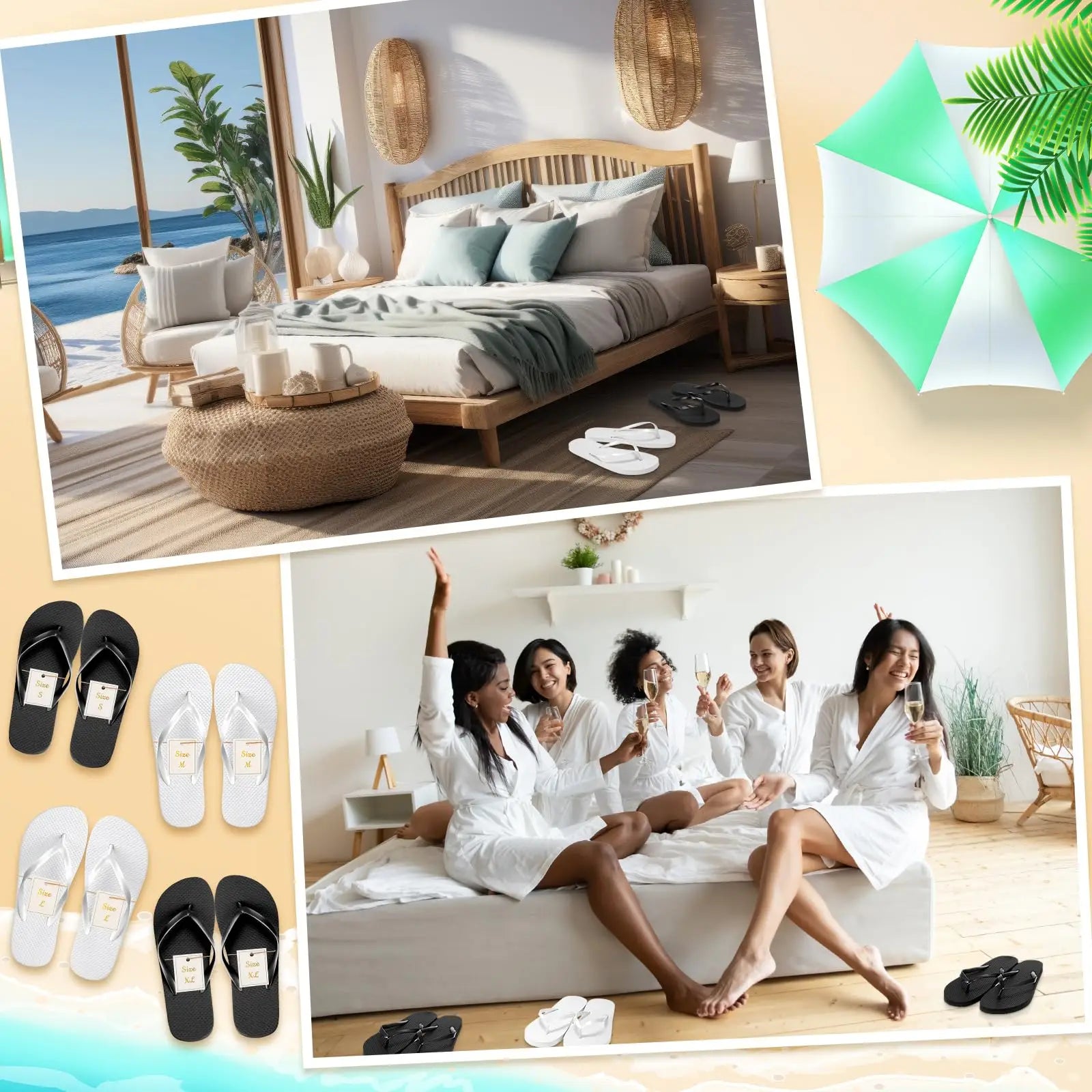 10-72Pairs Flip Flops for Wedding Guests Sandals Slippers with Cards  Bags Woman Men Wedding Favors Hen Beach Pool Party