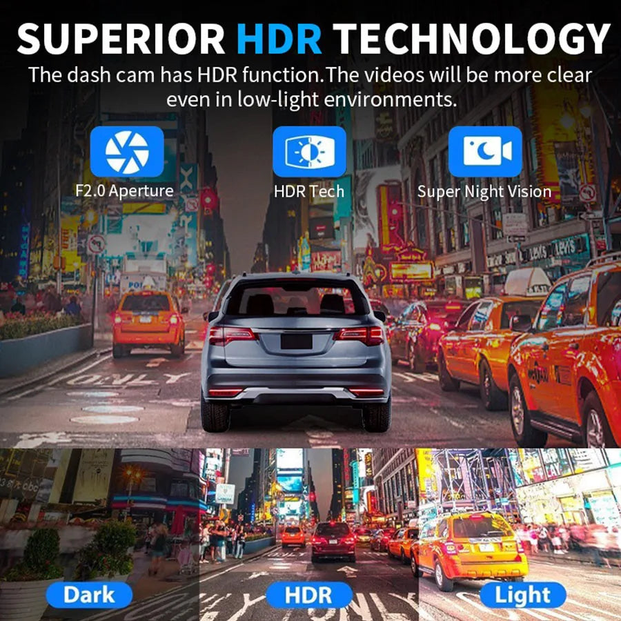 3-channel HD 1080p car DVR, WIFI car DVR front and rear vision camera night vision black box Auto parts, car recorder. - Your Gift Ideas