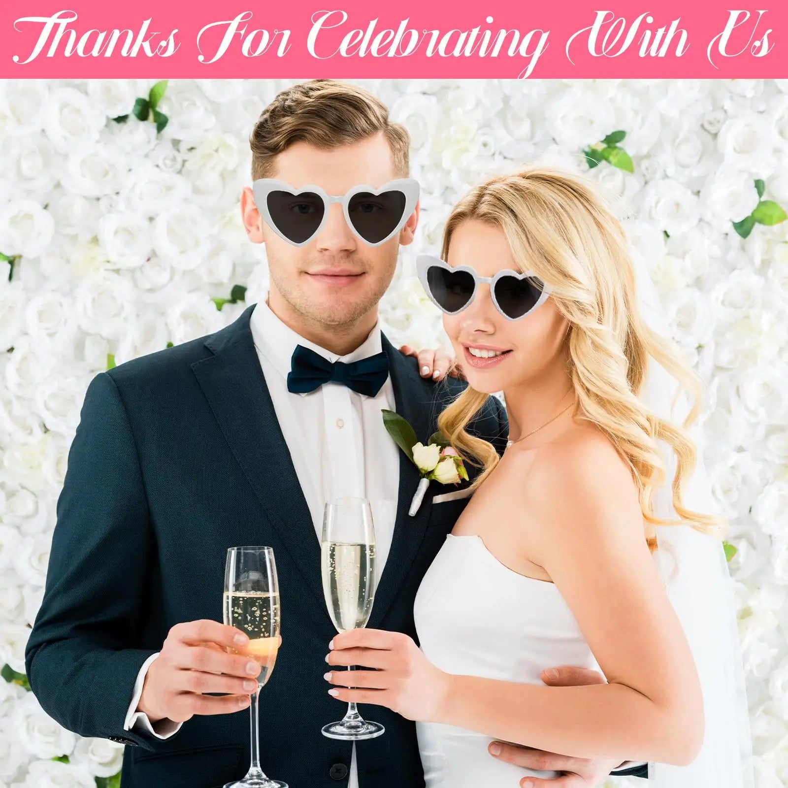 12-100Pairs Heart Sunglasses Bulk Wedding Party Favors for Guests Bachelorette Hen Party Fun Glasses Team Bride Bridesmaids Gift