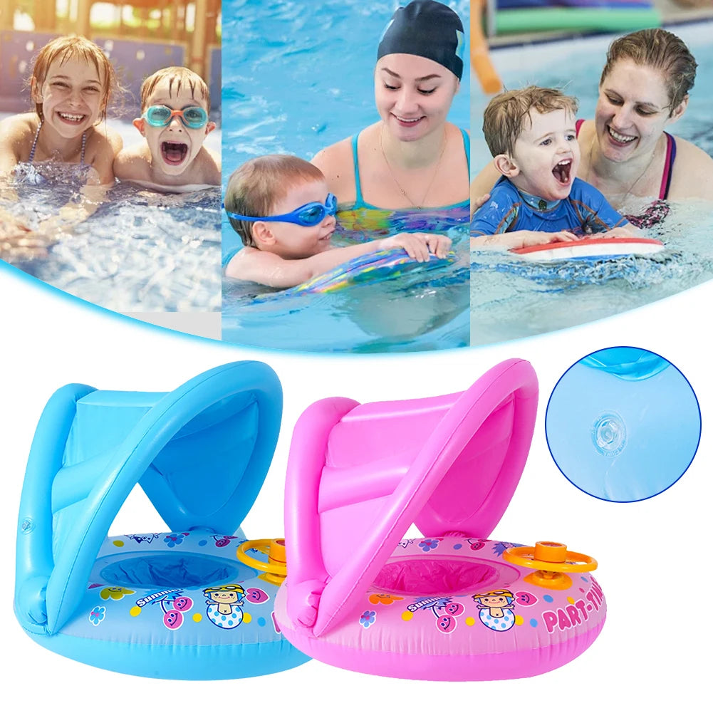 Baby Inflatable Swimming Rings Seat for Kids Children Floating Sunshade Swim Circle Pool Bathtub Beach Summer Water Toys