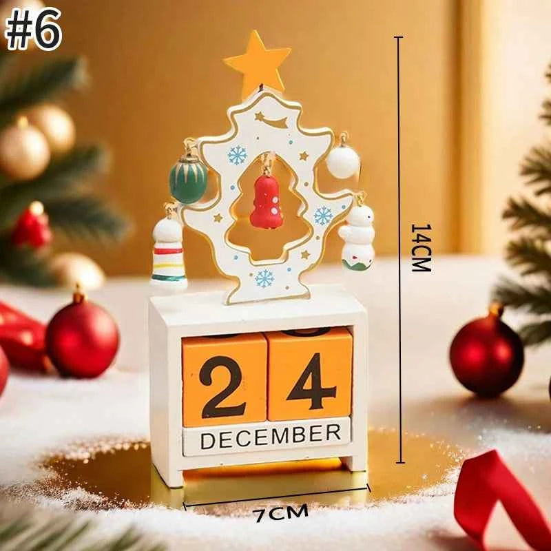Christmas Advent Calendar Christmas Decorations Cute Snowman Elk Santa Claus Calendar Desktop Ornament New Year Gift Navidad