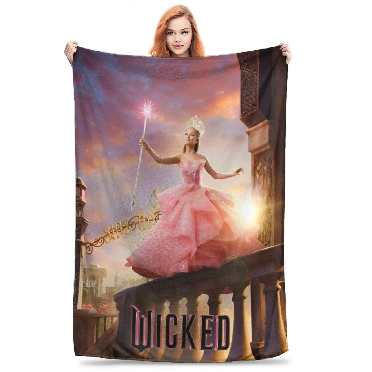 Wicked Elphaba & Glinda Tonal Blanket Magic Movie Flannel Throw Blankets Bedspreads Printed Soft Warm Multifunction Quilt - YourGiftIdeasUK