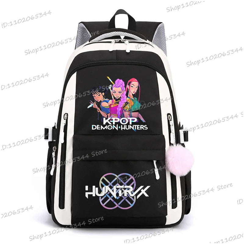 Cute Kpop Demon Hunters Backpack Fashion Casual Street Anime Bagpack High Quality Kpop Demon Hunters Teenage Boy Girl Schoolbag