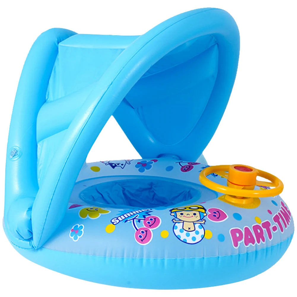Baby Inflatable Swimming Rings Seat for Kids Children Floating Sunshade Swim Circle Pool Bathtub Beach Summer Water Toys