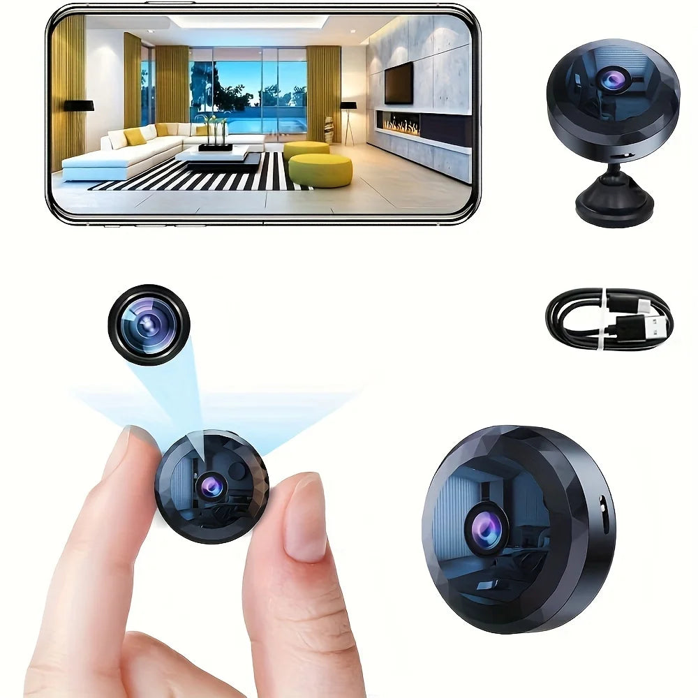 Wireless Mini WiFi Security Camera with Night Vision Motion Detection Rechargeable Battery Easy to Mount & App-Controlled - YourGiftIdeasUK