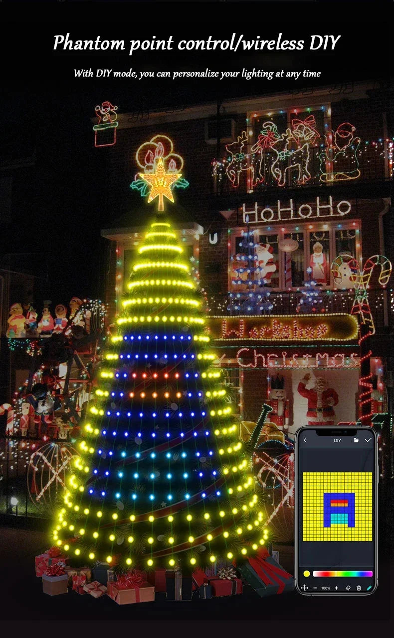 2.1M LED Christmas Tree Decorative Light Lntelligent IDeal LED APP Application Control DIY Lmage Light String for Quick Shipping - YourGiftIdeasUK