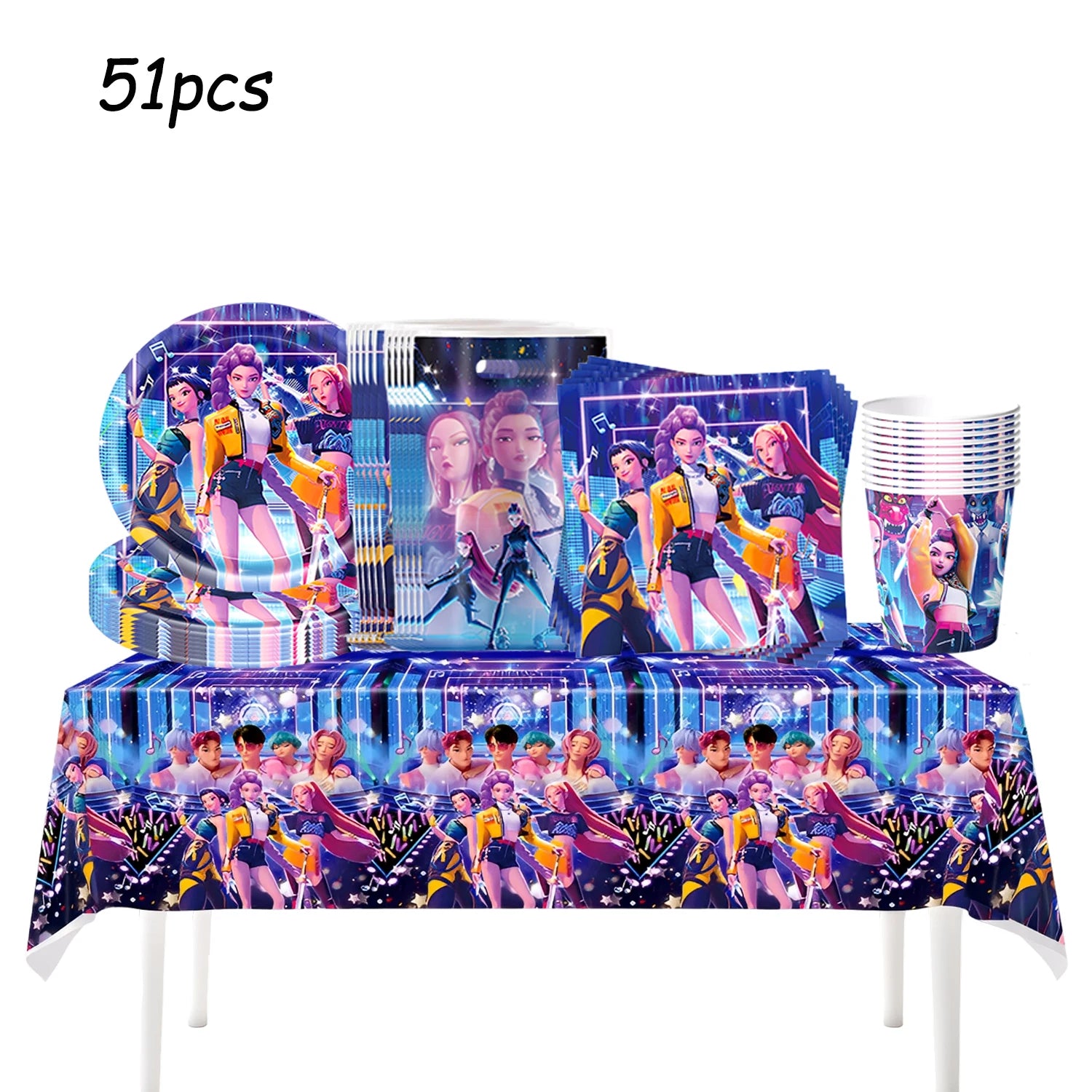 k pop demon hunters Theme Birthday Party Decorations Tableware Cup Plate  Gift bag paper Straw for Girls Baby Shower Supplies - YourGiftIdeasUK