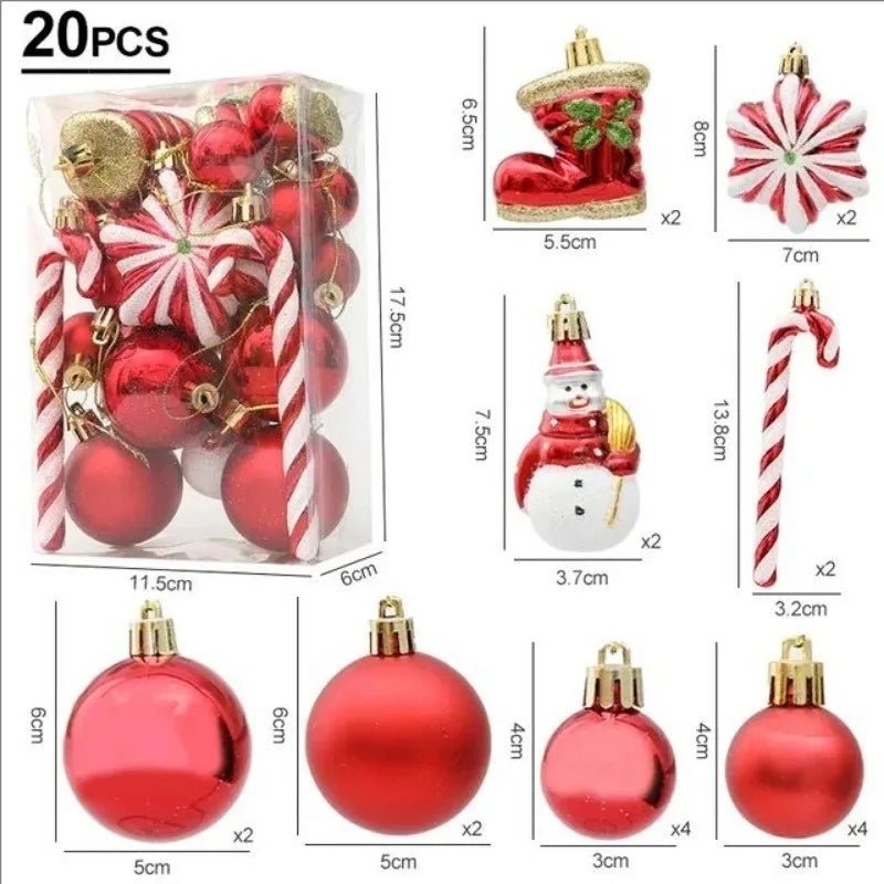 20/29pcs Christmas Ball Decoration Hanging Christmas Tree Pendant Ornaments For Home Gifts Accessories