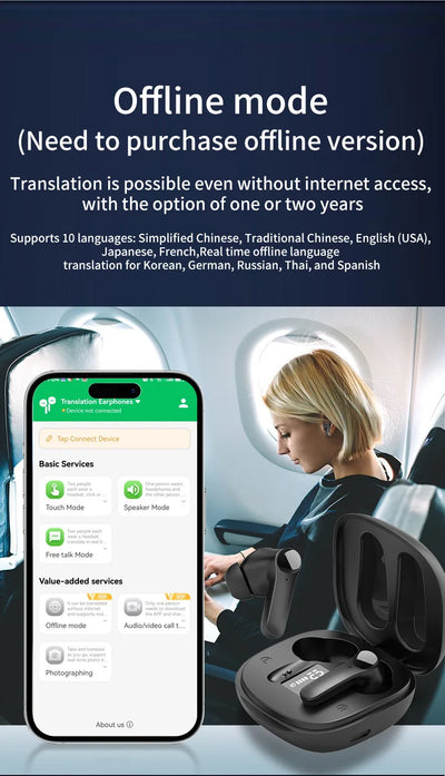 New Translation Headphones 144 Translanguages instant Translate Smart Voice Translator B11Wireless Bluetooth Translator Earphone