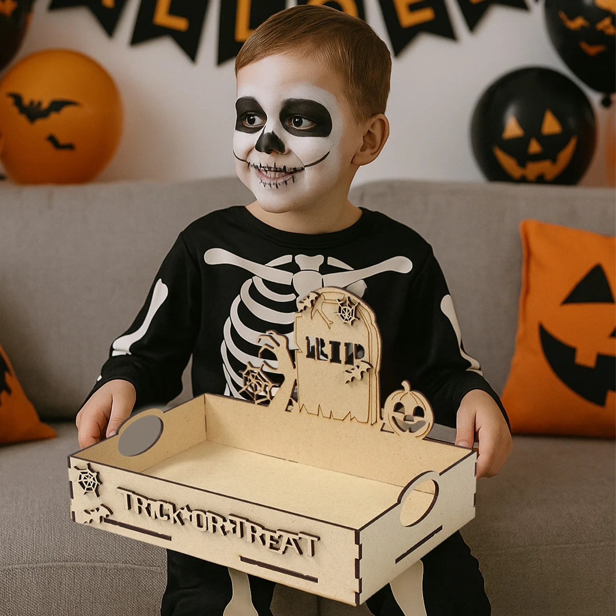 Halloween Wooden Candy Tray - YourGiftIdeasUK
