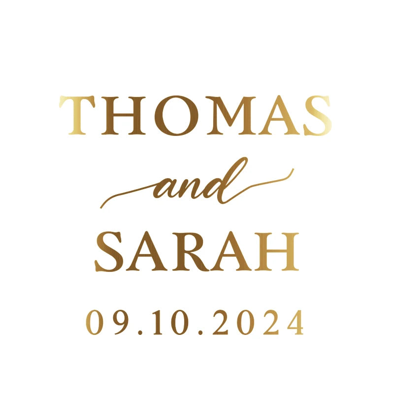 Custom 50pcs Round Gold Foil Clear Label Stickers Wedding Party Envelope Gift Bag Candles Box Pack Cookie Thank You Stickers