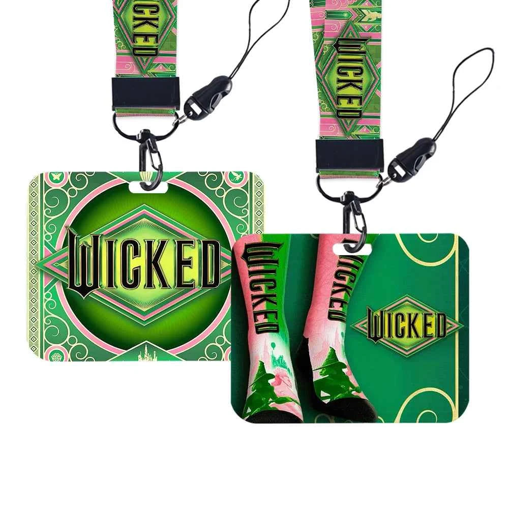 Wicked Glinda and Elphaba Women Lanyards ID Badge Holder Strap Work Card Bus Access Card Holder Keychains Accessories