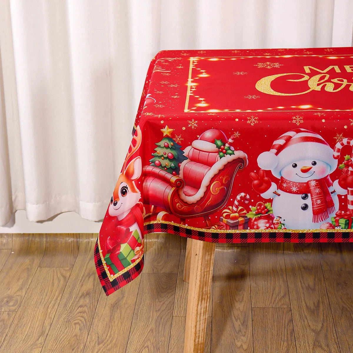 Christmas Tablecloth Christmas Party Decoration 2025 Xmas Table Decor Santa Claus Table Cover Navidad Natal New Year Gift 2026 - YourGiftIdeasUK