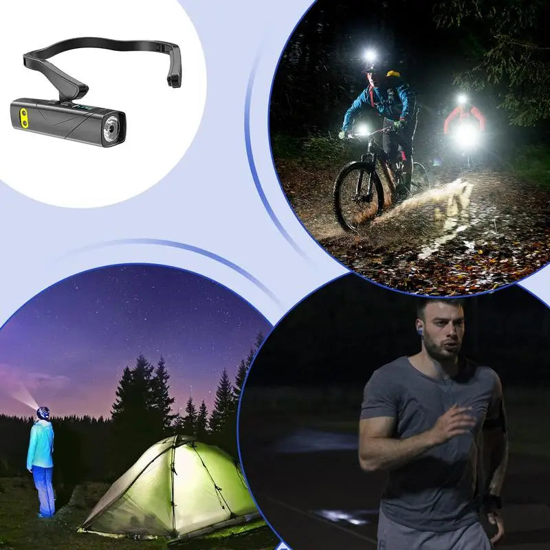Head Lamps For Camping LED Headlamp Removable Ear Hook Headlight Rechargeable Head Lights Waterproof High Lumen With 5 Modes