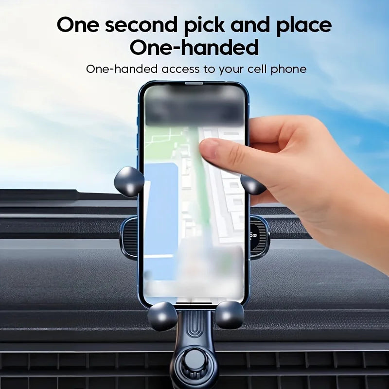 New Gravity Car Phone Holder - Strong Air Vent Clip Mount for Secure Holding, Adjustable Mobile Cell Stand for Hands-Free - Your Gift Ideas